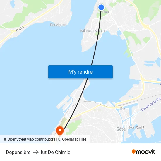 Dépensière to Iut De Chimie map