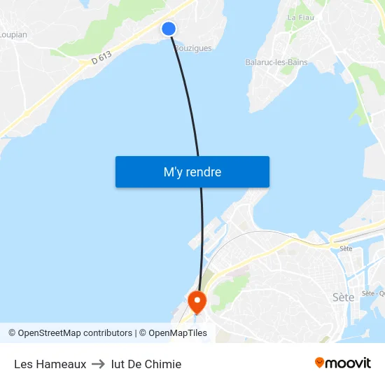 Les Hameaux to Iut De Chimie map