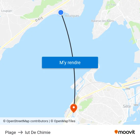 Plage to Iut De Chimie map