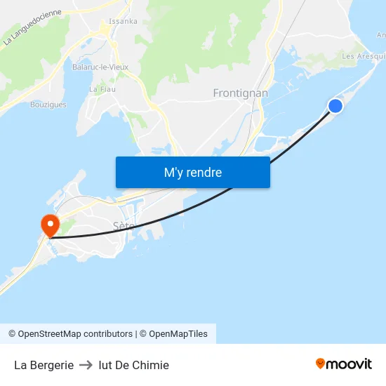 La Bergerie to Iut De Chimie map