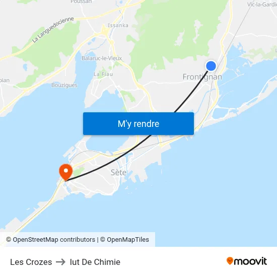 Les Crozes to Iut De Chimie map
