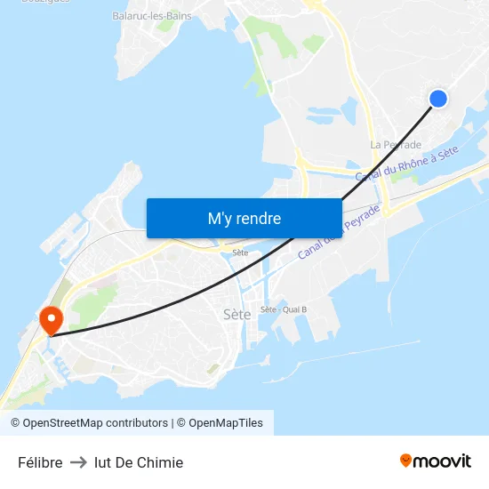 Félibre to Iut De Chimie map