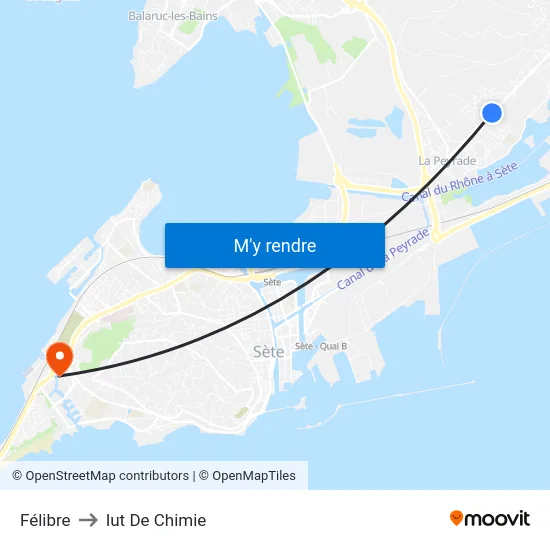 Félibre to Iut De Chimie map