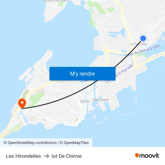 Les Hirondelles to Iut De Chimie map