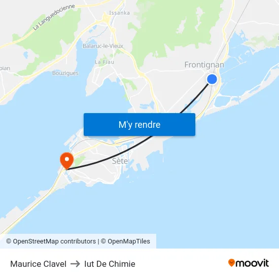 Maurice Clavel to Iut De Chimie map