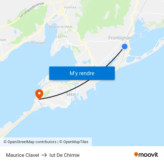 Maurice Clavel to Iut De Chimie map