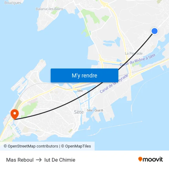 Mas Reboul to Iut De Chimie map