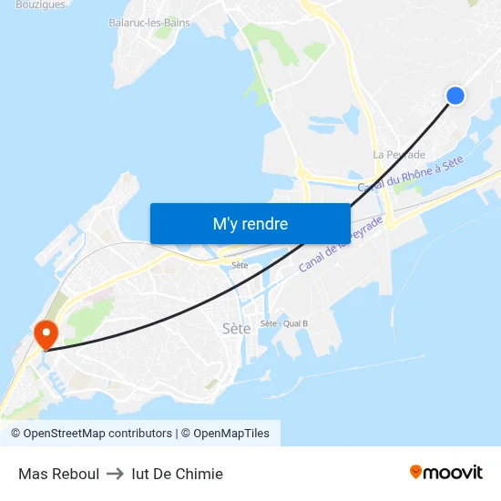 Mas Reboul to Iut De Chimie map