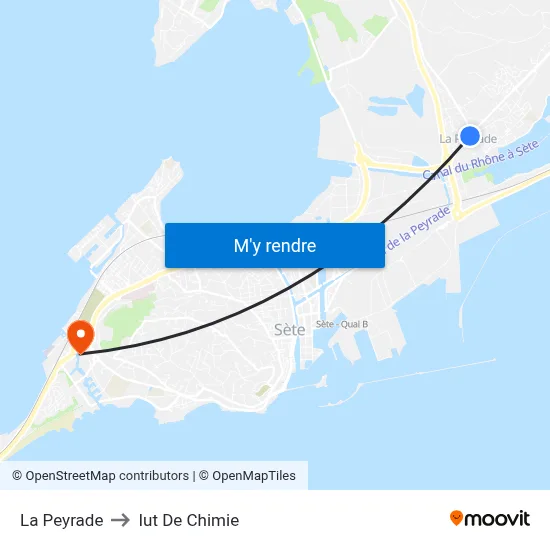 La Peyrade to Iut De Chimie map