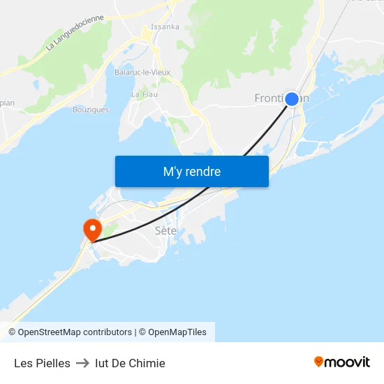 Les Pielles to Iut De Chimie map