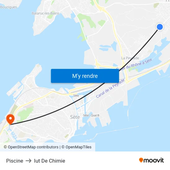 Piscine to Iut De Chimie map