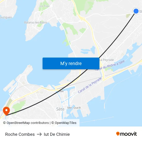 Roche Combes to Iut De Chimie map