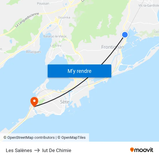 Les Salènes to Iut De Chimie map