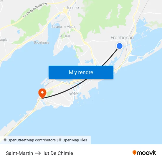 Saint-Martin to Iut De Chimie map