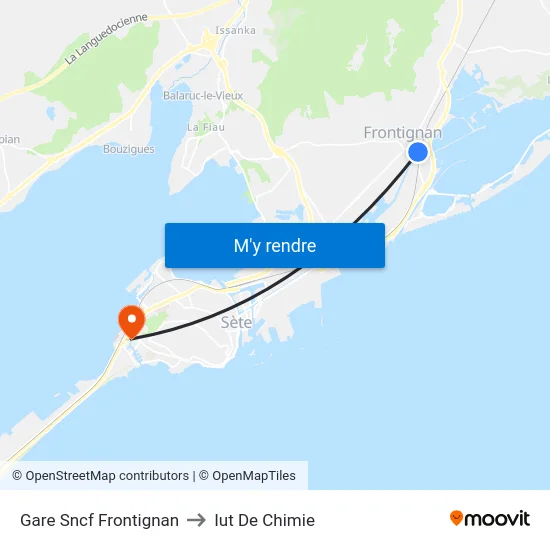 Gare Sncf Frontignan to Iut De Chimie map