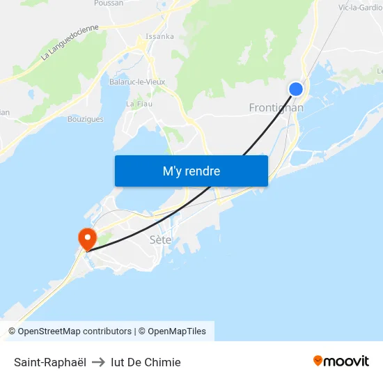Saint-Raphaël to Iut De Chimie map