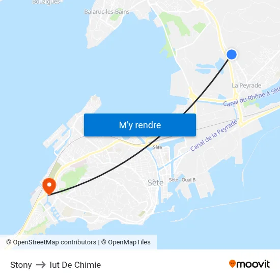 Stony to Iut De Chimie map