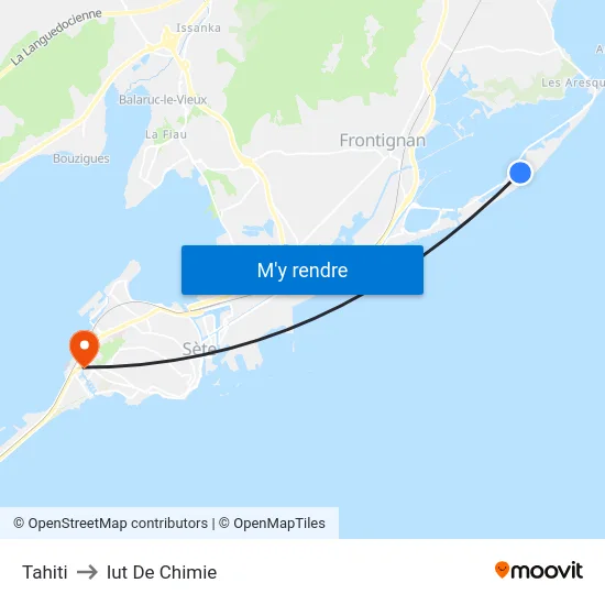 Tahiti to Iut De Chimie map