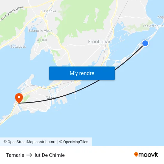 Tamaris to Iut De Chimie map