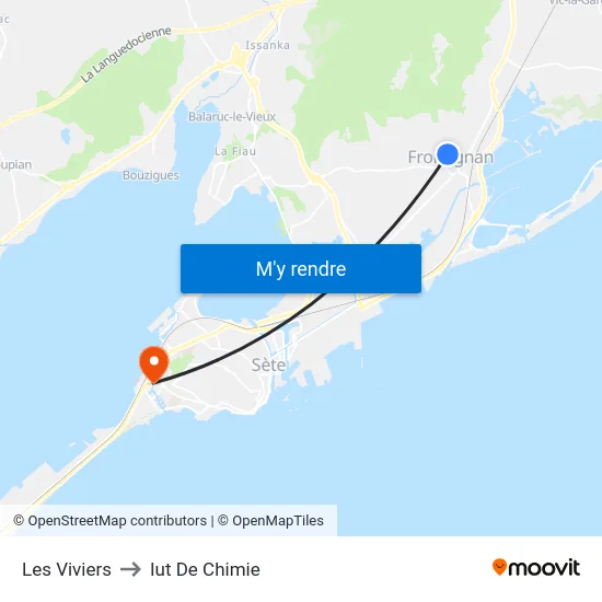 Les Viviers to Iut De Chimie map