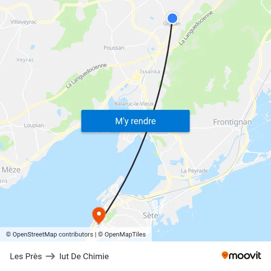 Les Près to Iut De Chimie map