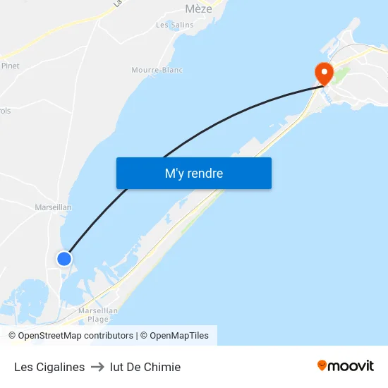 Les Cigalines to Iut De Chimie map