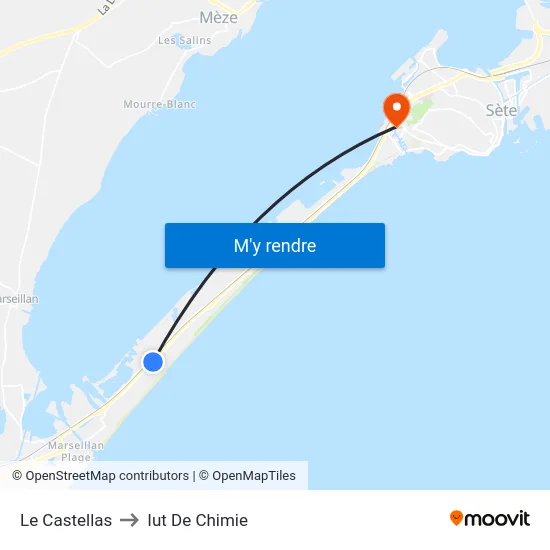 Le Castellas to Iut De Chimie map