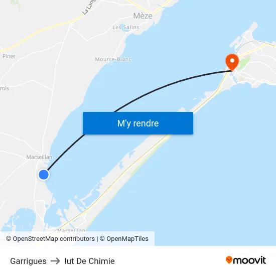 Garrigues to Iut De Chimie map