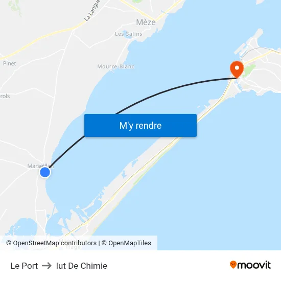 Le Port to Iut De Chimie map