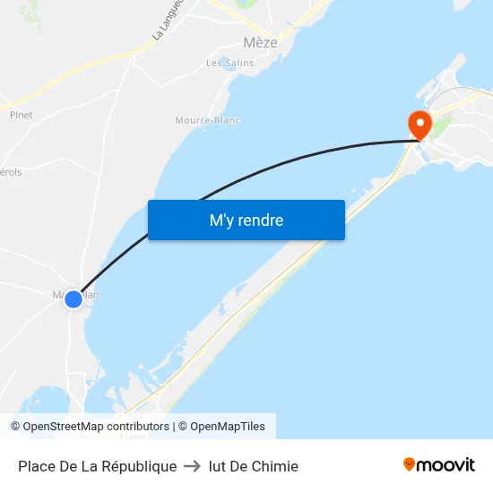 Place De La République to Iut De Chimie map