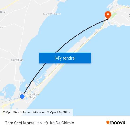 Gare Sncf Marseillan to Iut De Chimie map