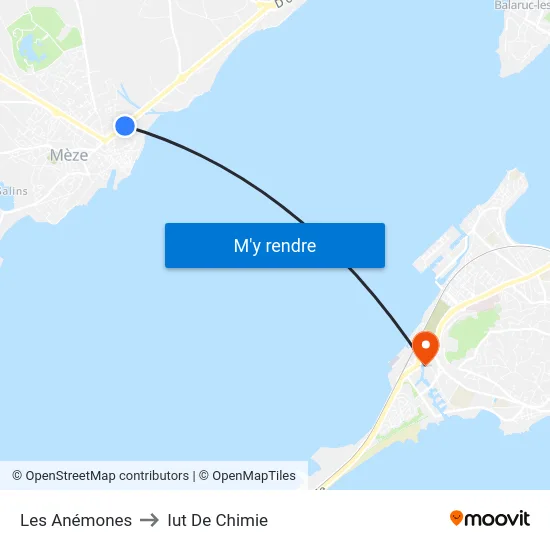 Les Anémones to Iut De Chimie map