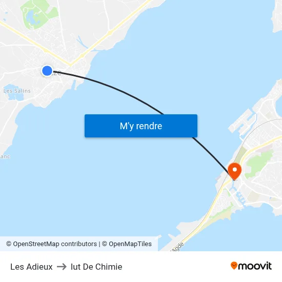 Les Adieux to Iut De Chimie map