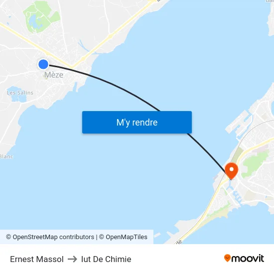 Ernest Massol to Iut De Chimie map