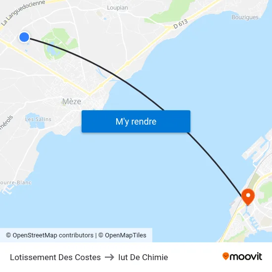 Lotissement Des Costes to Iut De Chimie map