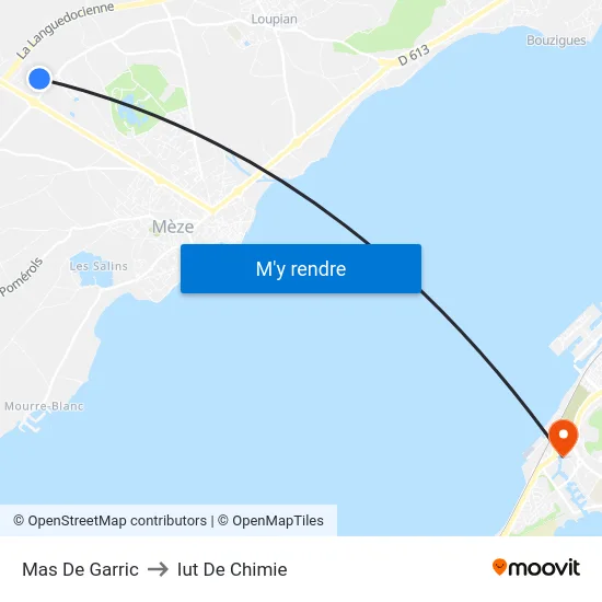 Mas De Garric to Iut De Chimie map
