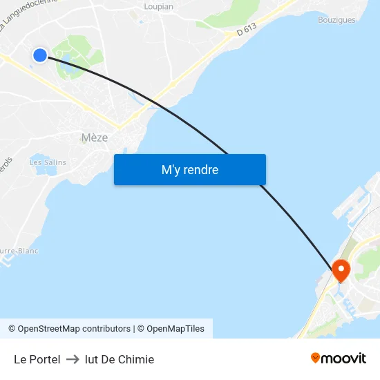 Le Portel to Iut De Chimie map