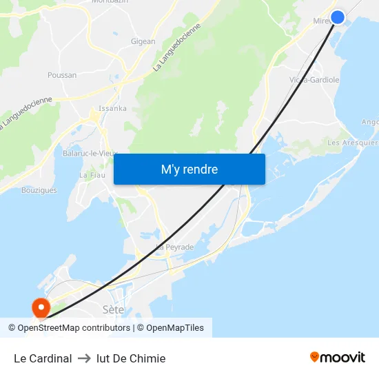 Le Cardinal to Iut De Chimie map
