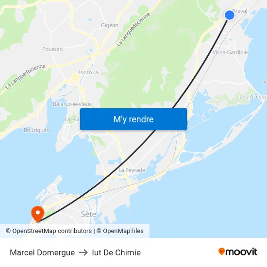 Marcel Domergue to Iut De Chimie map