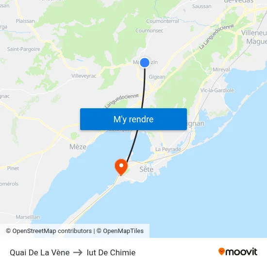 Quai De La Vène to Iut De Chimie map