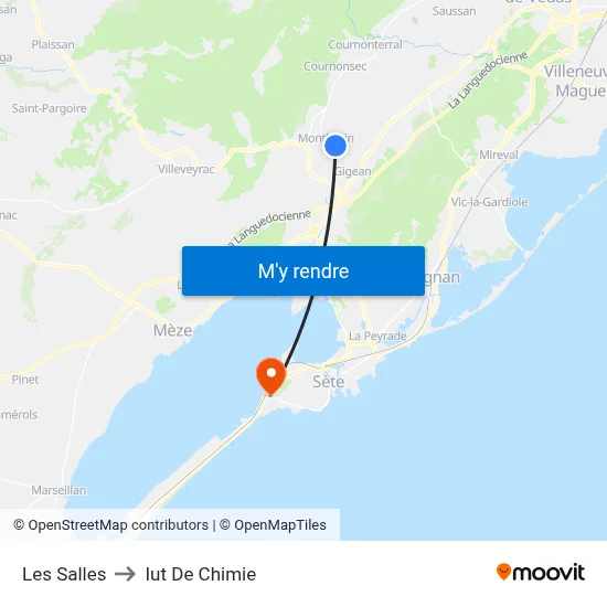 Les Salles to Iut De Chimie map