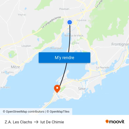 Z.A. Les Clachs to Iut De Chimie map