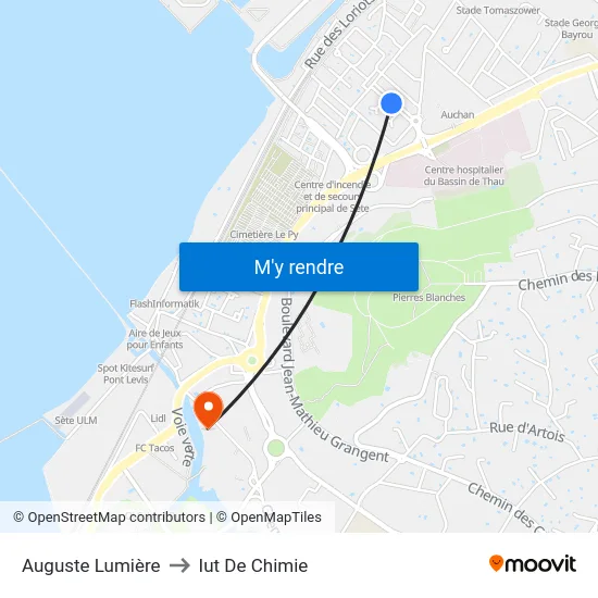 Auguste Lumière to Iut De Chimie map