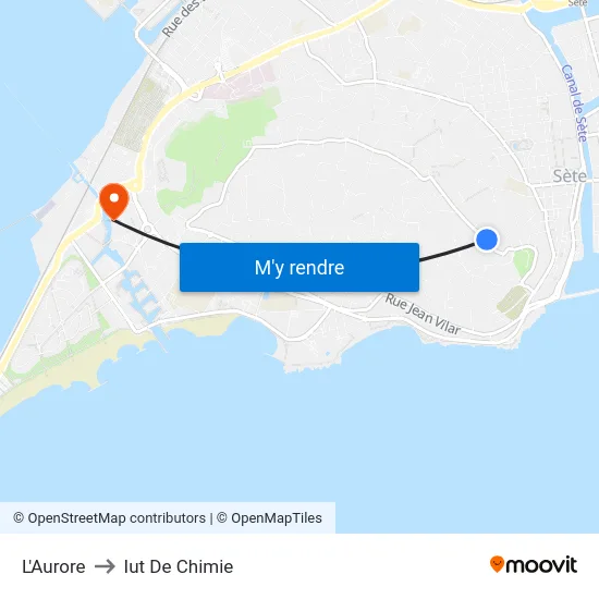 L'Aurore to Iut De Chimie map