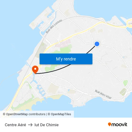 Centre Aéré to Iut De Chimie map