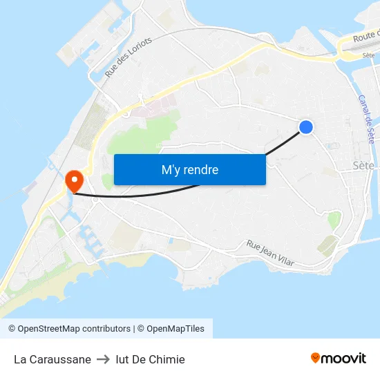 La Caraussane to Iut De Chimie map