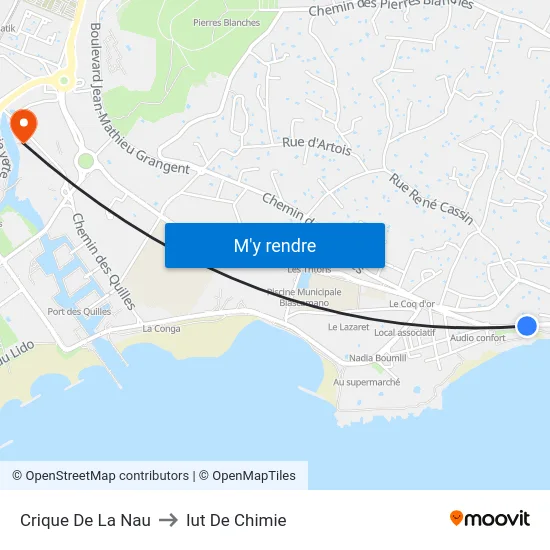 Crique De La Nau to Iut De Chimie map