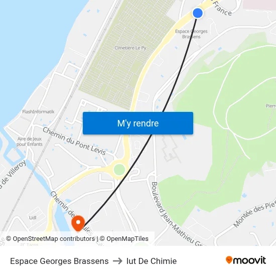 Espace Georges Brassens to Iut De Chimie map