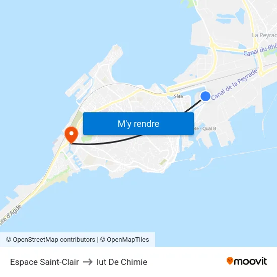 Espace Saint-Clair to Iut De Chimie map