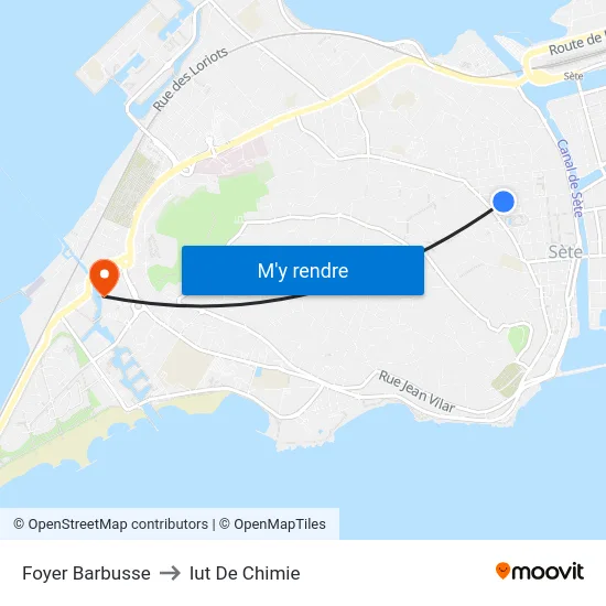 Foyer Barbusse to Iut De Chimie map
